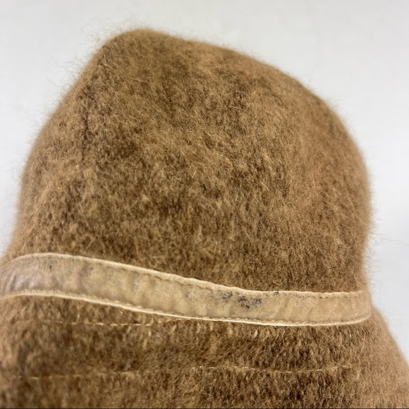 Y2K Gap Bucket Hat Wool Blend Brown Tan Bow - Picture 11 of 11